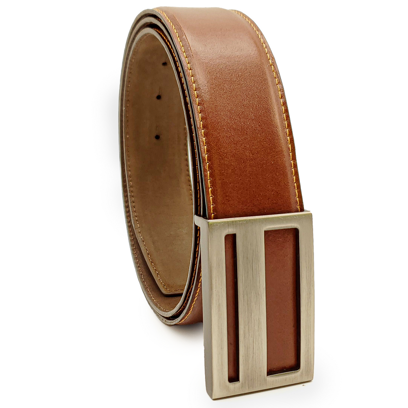 Men's Leather Flat Buckle Belt | Paris Collection