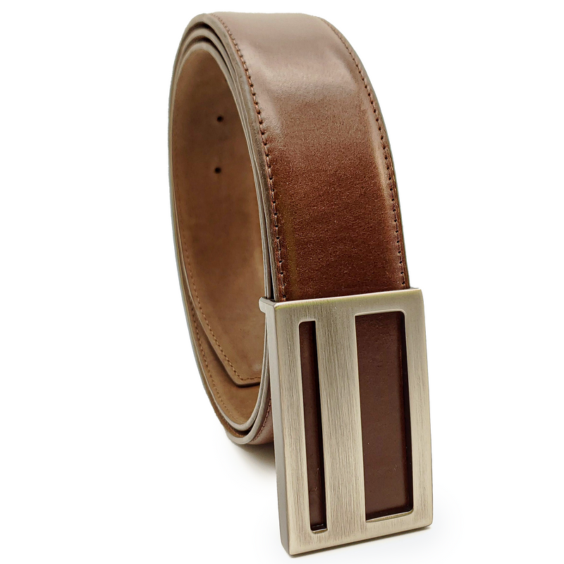 Men's Leather Flat Buckle Belt | Paris Collection